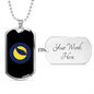 Terra (LUNA) Crypto Necklace Stainless Steel or 18k Gold Dog Tag 24" Chain-Express Your Love Gifts