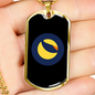 Terra (LUNA) Crypto Necklace Stainless Steel or 18k Gold Dog Tag 24" Chain-Express Your Love Gifts