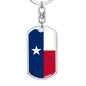 Texas State Flag Keychain Dog Tag Stainless Steel or 18k Gold-Express Your Love Gifts