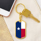 Texas State Flag Keychain Dog Tag Stainless Steel or 18k Gold-Express Your Love Gifts