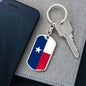 Texas State Flag Keychain Dog Tag Stainless Steel or 18k Gold-Express Your Love Gifts