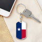 Texas State Flag Keychain Dog Tag Stainless Steel or 18k Gold-Express Your Love Gifts