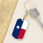 Texas State Flag Keychain Dog Tag Stainless Steel or 18k Gold-Express Your Love Gifts