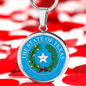 Texas State Seal Necklace Circle Pendant Stainless Steel or 18k Gold 18-22"-Express Your Love Gifts