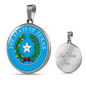 Texas State Seal Necklace Circle Pendant Stainless Steel or 18k Gold 18-22"-Express Your Love Gifts