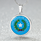 Texas State Seal Necklace Circle Pendant Stainless Steel or 18k Gold 18-22"-Express Your Love Gifts