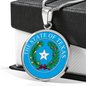 Texas State Seal Necklace Circle Pendant Stainless Steel or 18k Gold 18-22"-Express Your Love Gifts
