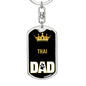 Thai Cat Dad King Keychain Stainless Steel or 18k Gold-Express Your Love Gifts