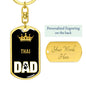 Thai Cat Dad King Keychain Stainless Steel or 18k Gold-Express Your Love Gifts