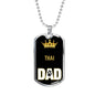 Thai Cat Dad Necklace Stainless Steel or 18k Gold Dog Tag 24" Chain-Express Your Love Gifts