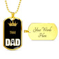 Thai Cat Dad Necklace Stainless Steel or 18k Gold Dog Tag 24" Chain-Express Your Love Gifts