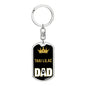 Thai Lilac Cat Dad King Keychain Stainless Steel or 18k Gold-Express Your Love Gifts