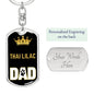 Thai Lilac Cat Dad King Keychain Stainless Steel or 18k Gold-Express Your Love Gifts