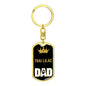 Thai Lilac Cat Dad King Keychain Stainless Steel or 18k Gold-Express Your Love Gifts