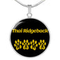 Thai Ridgeback Mama Circle Necklace Stainless Steel or 18k Gold 18-22" Dog Owner Lover-Express Your Love Gifts