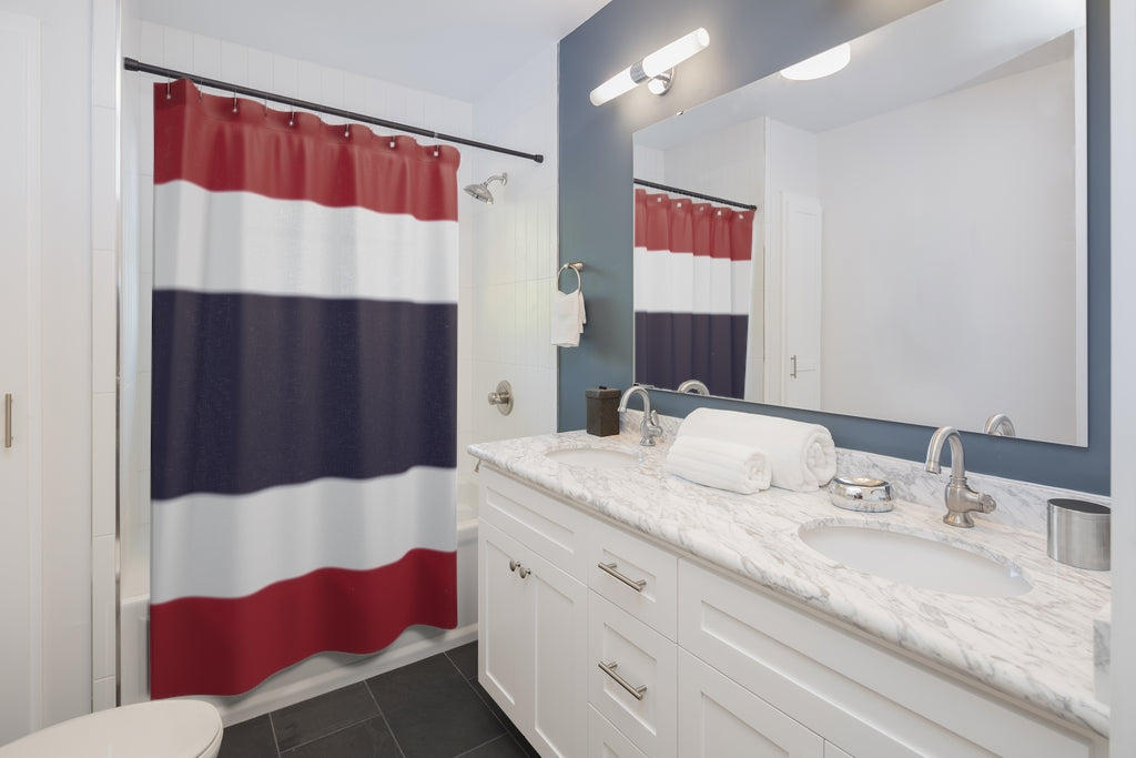 Thailand Flag Stylish Design 71" x 74" Elegant Waterproof Shower Curtain for a Spa-like Bathroom Paradise Exceptional Craftsmanship-Express Your Love Gifts