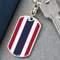 Thailand Flag Swivel Keychain Dog Tag Stainless Steel or 18k Gold-Express Your Love Gifts