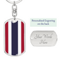 Thailand Flag Swivel Keychain Dog Tag Stainless Steel or 18k Gold-Express Your Love Gifts