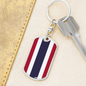 Thailand Flag Swivel Keychain Dog Tag Stainless Steel or 18k Gold-Express Your Love Gifts