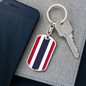 Thailand Flag Swivel Keychain Dog Tag Stainless Steel or 18k Gold-Express Your Love Gifts