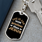 Than Jesus Keychain Stainless Steel or 18k Gold Dog Tag Keyring-Express Your Love Gifts