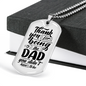 Thank You For Being The Dad Necklace Stainless Steel or 18k Gold Dog Tag 24" Chain-Express Your Love Gifts