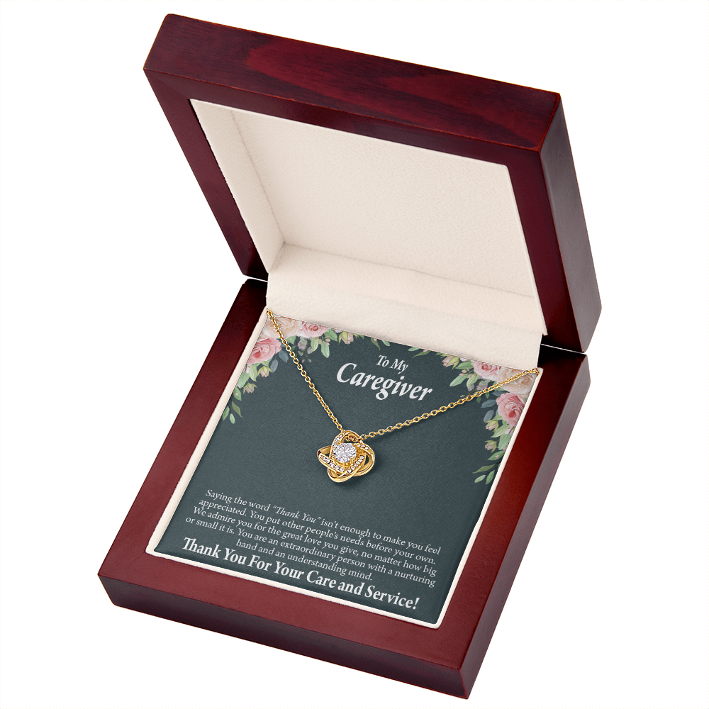 Thank You For Your Care and Service Healthcare Medical Worker Nurse Appreciation Gift Infinity Knot Necklace Message Card-Express Your Love Gifts