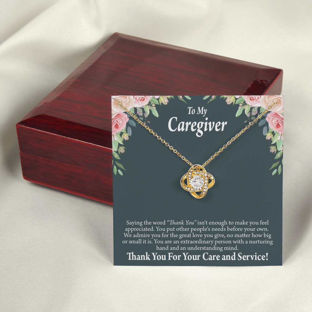Thank You For Your Care and Service Healthcare Medical Worker Nurse Appreciation Gift Infinity Knot Necklace Message Card-Express Your Love Gifts