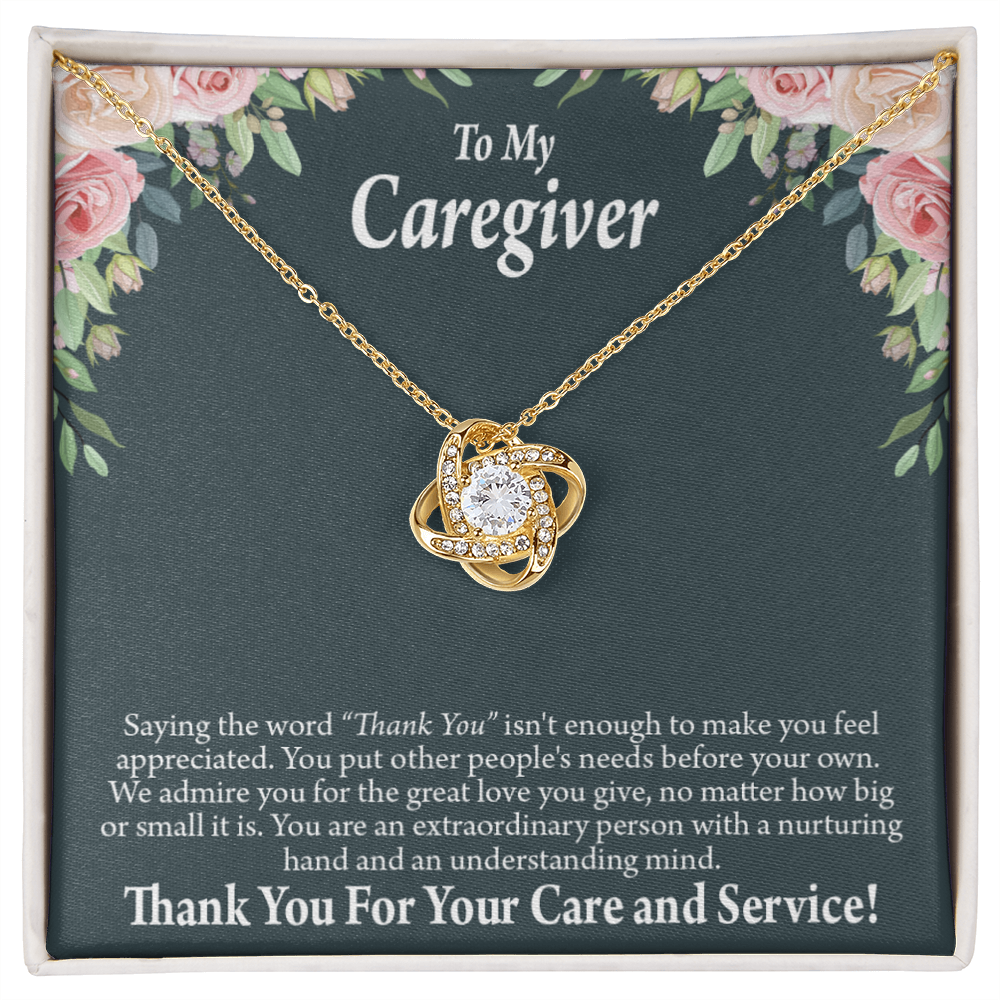 Thank You For Your Care and Service Healthcare Medical Worker Nurse Appreciation Gift Infinity Knot Necklace Message Card-Express Your Love Gifts