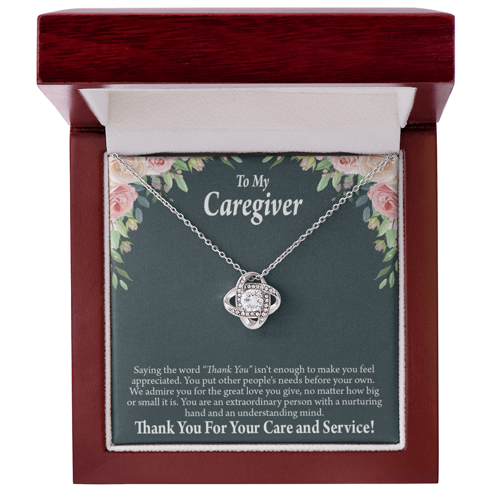 Thank You For Your Care and Service Healthcare Medical Worker Nurse Appreciation Gift Infinity Knot Necklace Message Card-Express Your Love Gifts