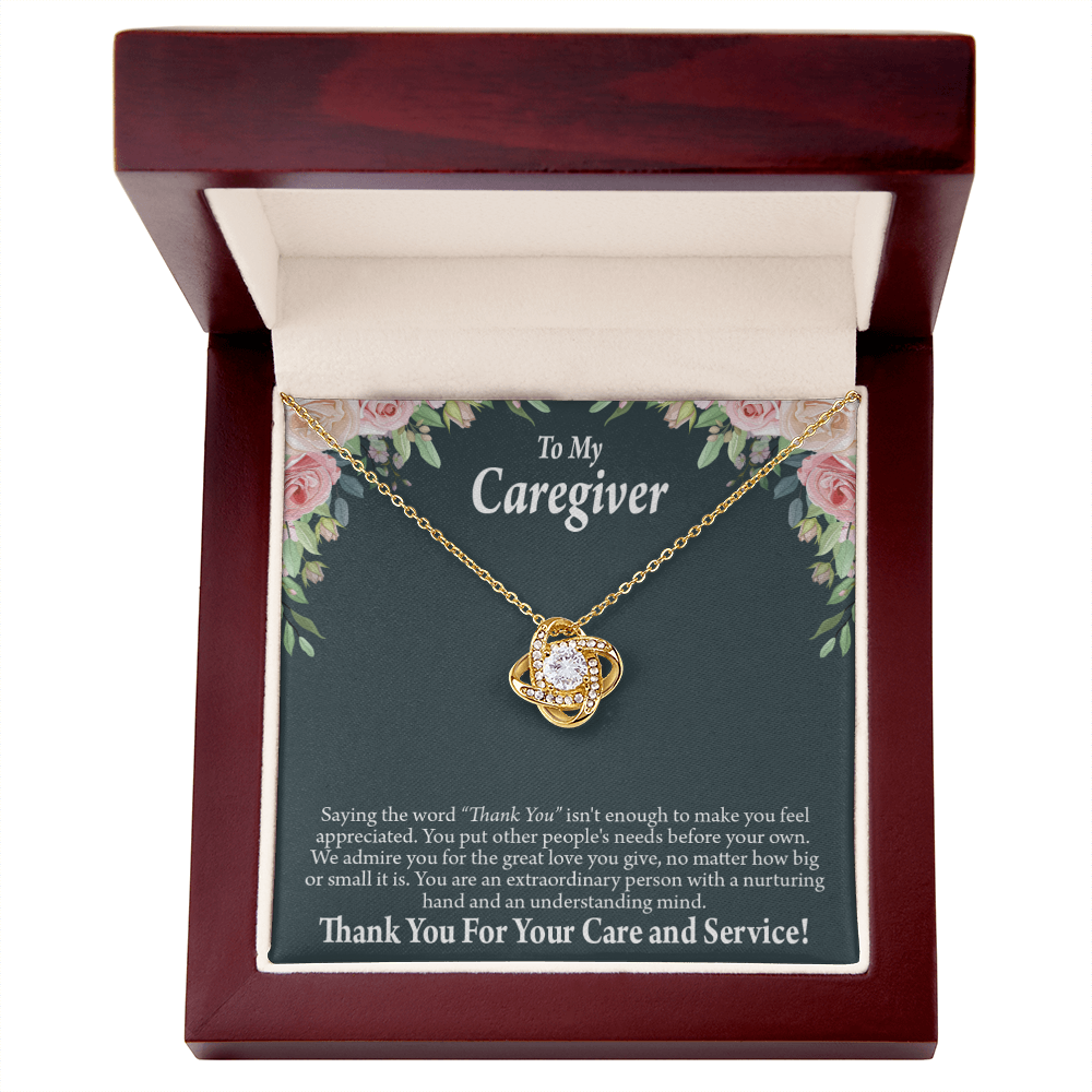 Thank You For Your Care and Service Healthcare Medical Worker Nurse Appreciation Gift Infinity Knot Necklace Message Card-Express Your Love Gifts