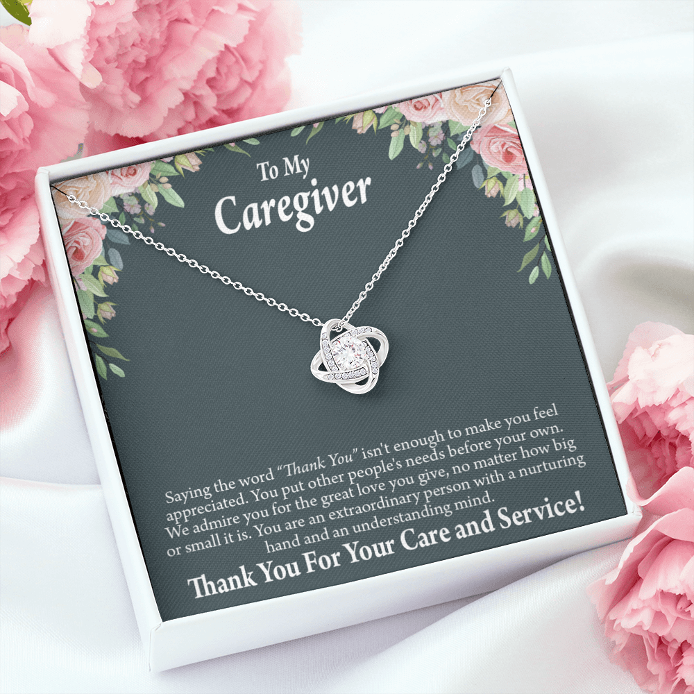 Thank You For Your Care and Service Healthcare Medical Worker Nurse Appreciation Gift Infinity Knot Necklace Message Card-Express Your Love Gifts