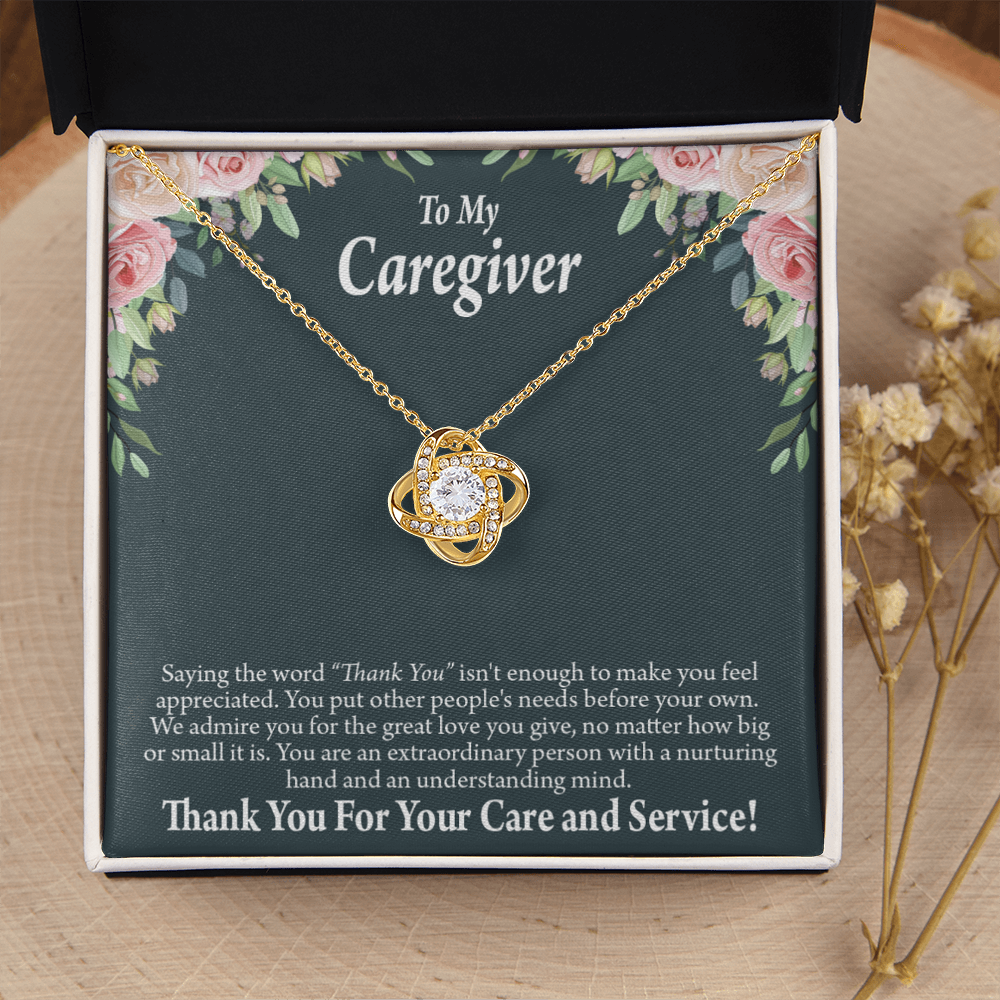 Thank You For Your Care and Service Healthcare Medical Worker Nurse Appreciation Gift Infinity Knot Necklace Message Card-Express Your Love Gifts