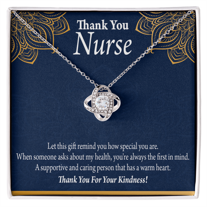 Thank You For Your Kindness Healthcare Medical Worker Nurse Appreciation Gift Infinity Knot Necklace Message Card-Express Your Love Gifts