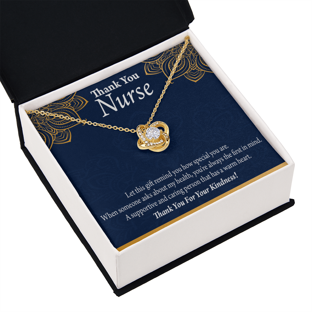Thank You For Your Kindness Healthcare Medical Worker Nurse Appreciation Gift Infinity Knot Necklace Message Card-Express Your Love Gifts