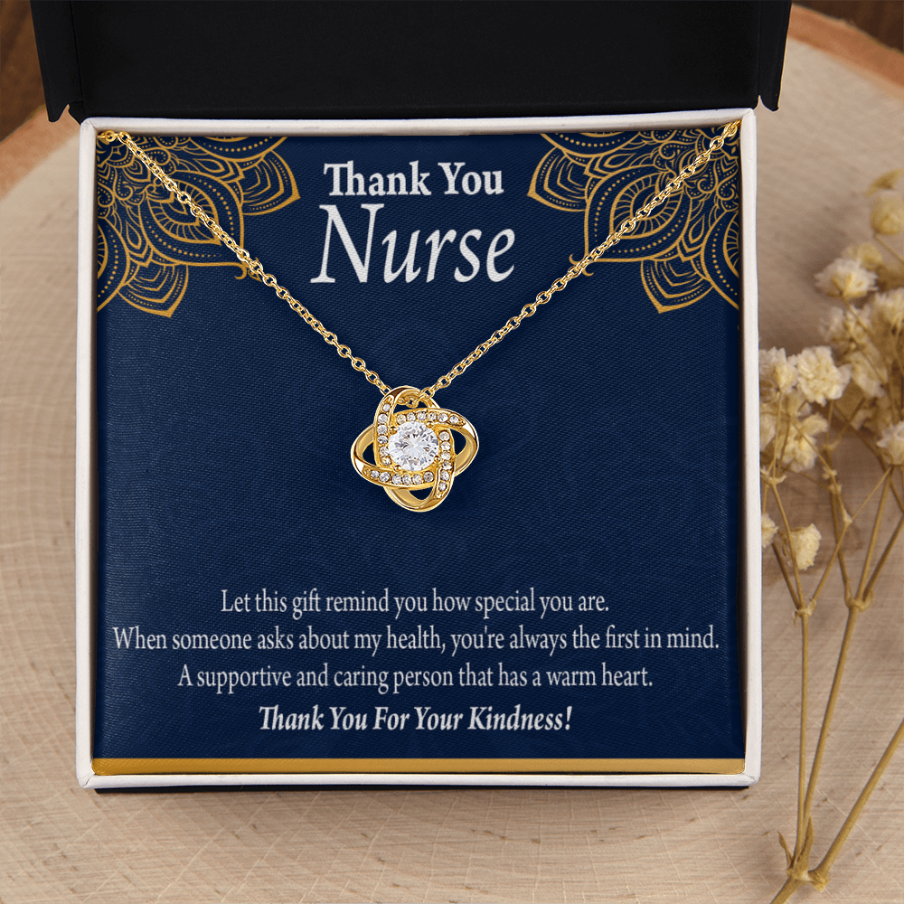 Thank You For Your Kindness Healthcare Medical Worker Nurse Appreciation Gift Infinity Knot Necklace Message Card-Express Your Love Gifts