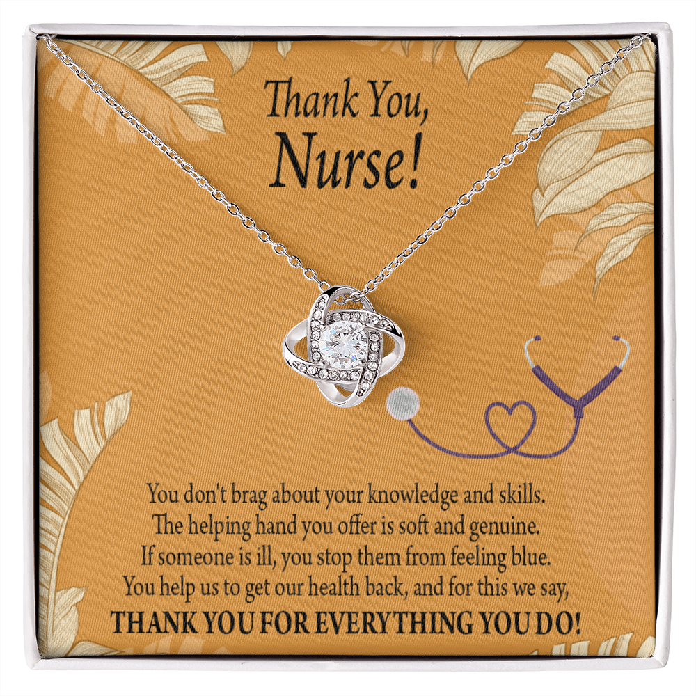 Thank You Healthcare Medical Worker Nurse Appreciation Gift Infinity Knot Necklace Message Card-Express Your Love Gifts