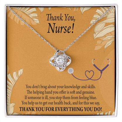 Thank You Healthcare Medical Worker Nurse Appreciation Gift Infinity Knot Necklace Message Card-Express Your Love Gifts