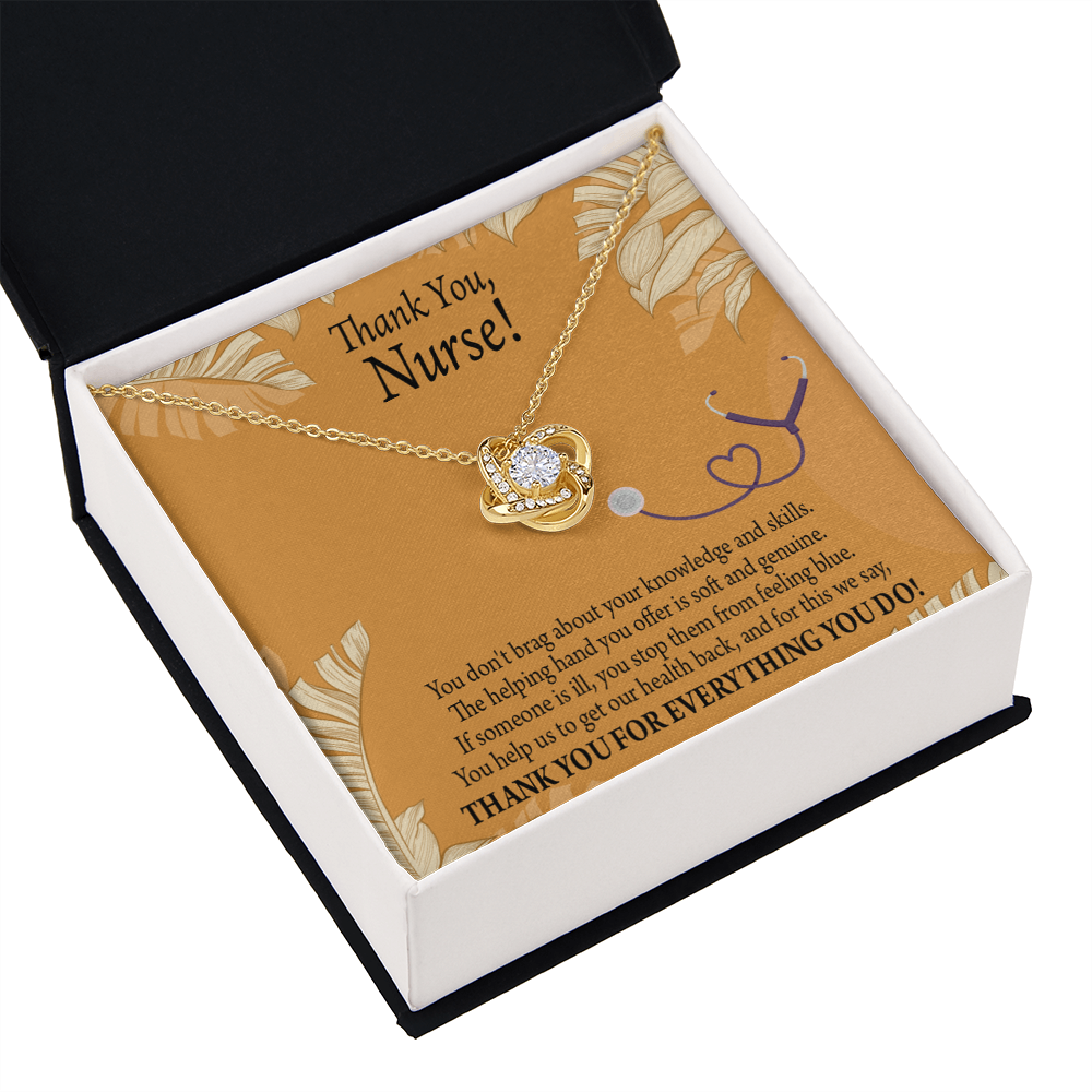 Thank You Healthcare Medical Worker Nurse Appreciation Gift Infinity Knot Necklace Message Card-Express Your Love Gifts