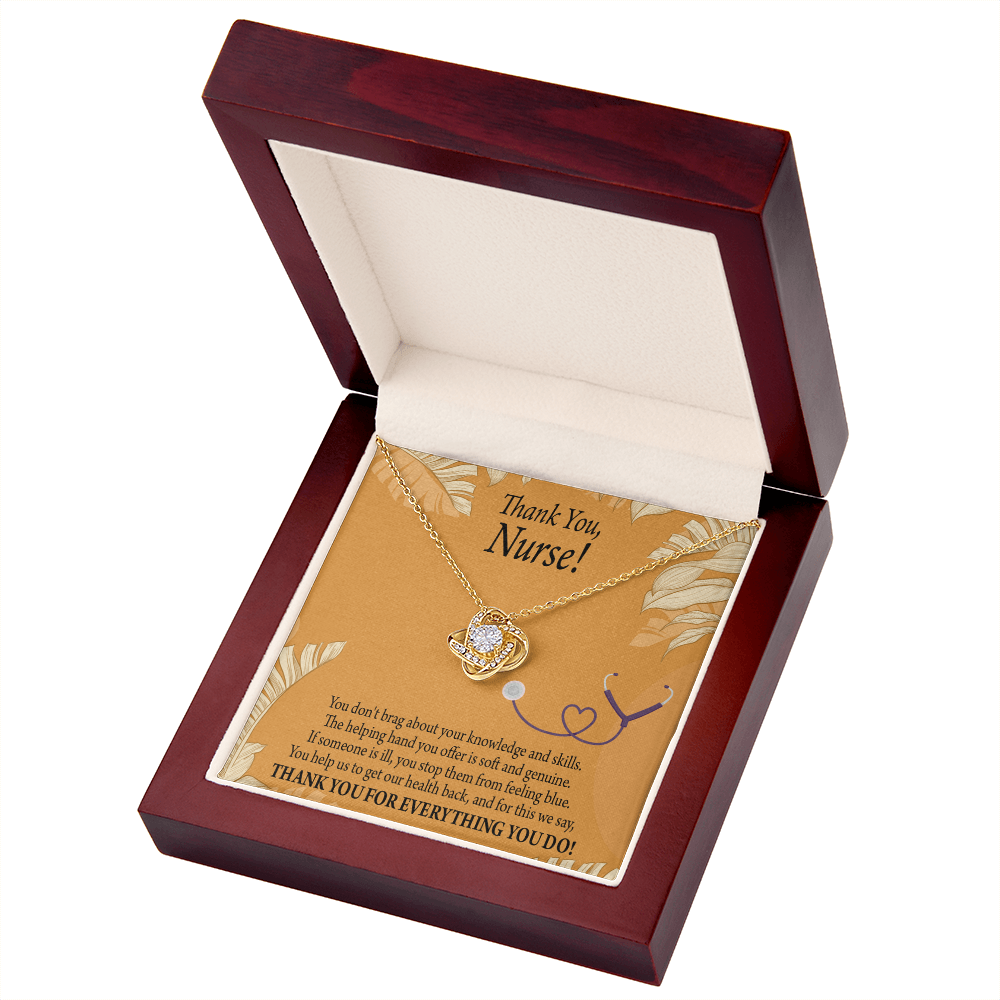 Thank You Healthcare Medical Worker Nurse Appreciation Gift Infinity Knot Necklace Message Card-Express Your Love Gifts