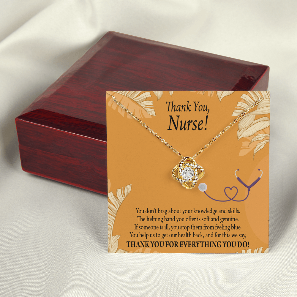 Thank You Healthcare Medical Worker Nurse Appreciation Gift Infinity Knot Necklace Message Card-Express Your Love Gifts