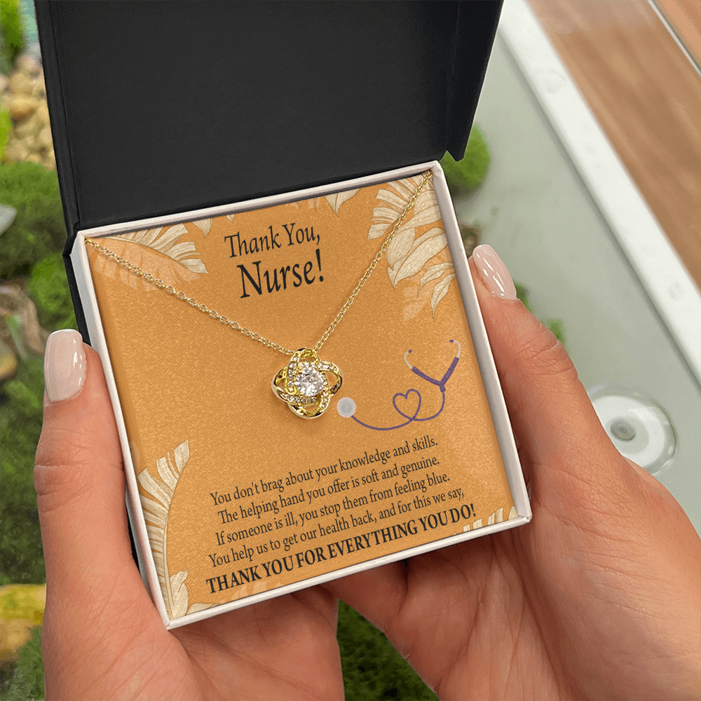 Thank You Healthcare Medical Worker Nurse Appreciation Gift Infinity Knot Necklace Message Card-Express Your Love Gifts