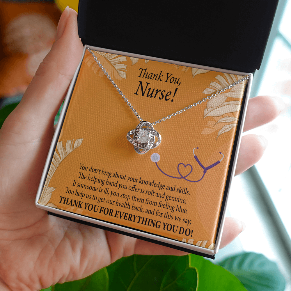 Thank You Healthcare Medical Worker Nurse Appreciation Gift Infinity Knot Necklace Message Card-Express Your Love Gifts
