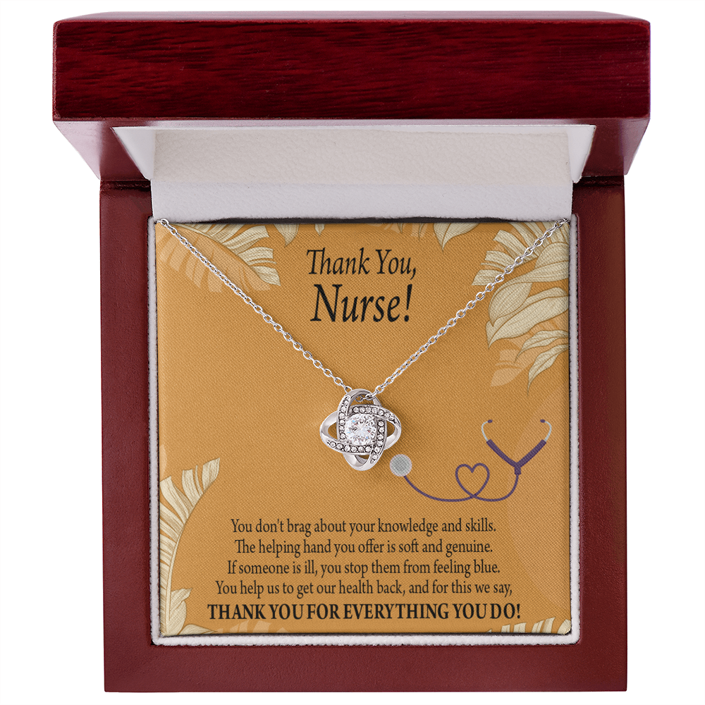 Thank You Healthcare Medical Worker Nurse Appreciation Gift Infinity Knot Necklace Message Card-Express Your Love Gifts