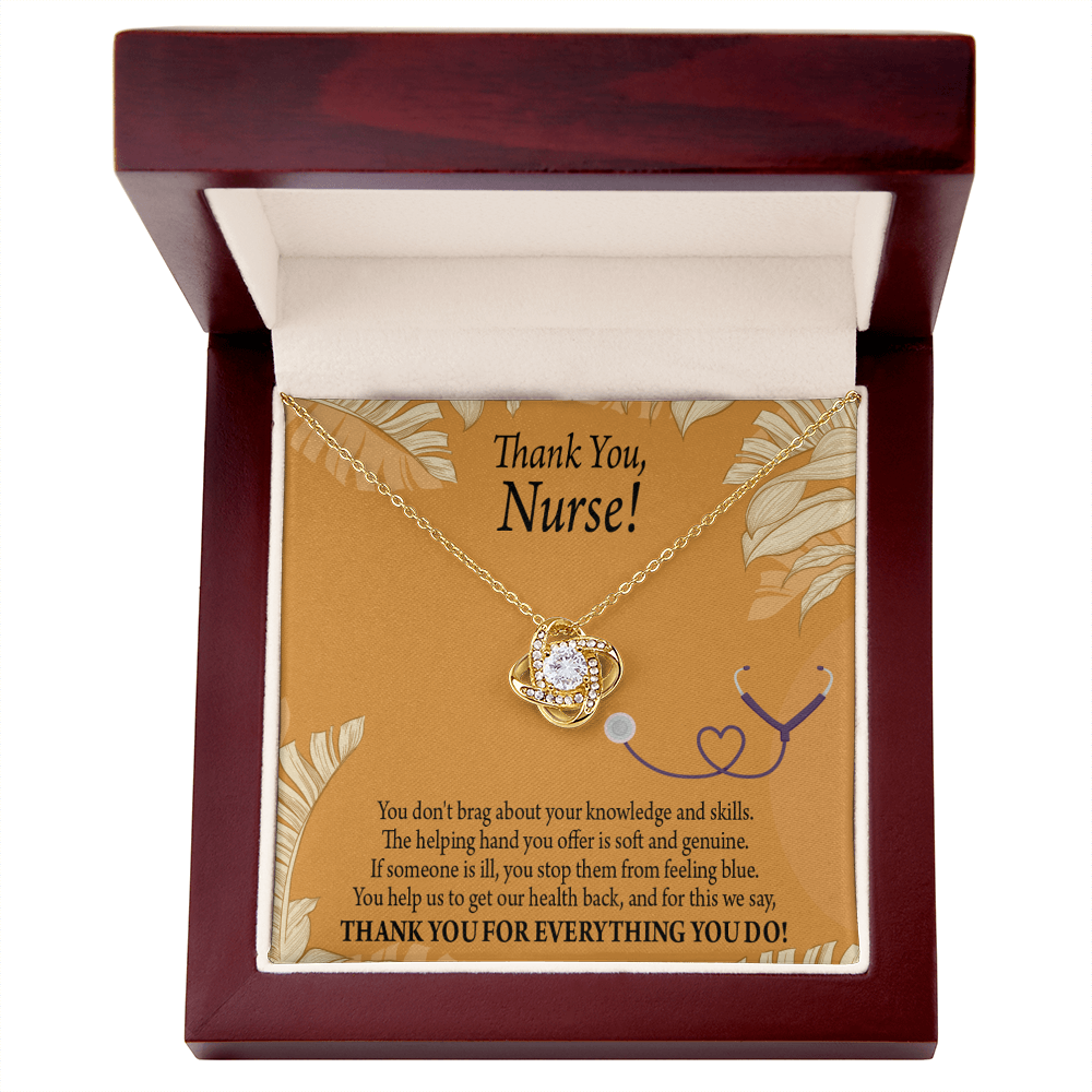 Thank You Healthcare Medical Worker Nurse Appreciation Gift Infinity Knot Necklace Message Card-Express Your Love Gifts