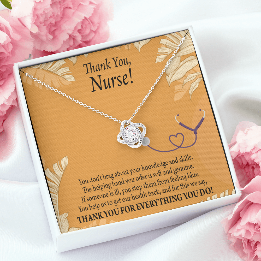 Thank You Healthcare Medical Worker Nurse Appreciation Gift Infinity Knot Necklace Message Card-Express Your Love Gifts