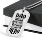 Thank You Hero Dad Necklace Stainless Steel or 18k Gold Dog Tag 24" Chain-Express Your Love Gifts