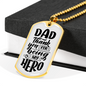 Thank You Hero Dad Necklace Stainless Steel or 18k Gold Dog Tag 24" Chain-Express Your Love Gifts
