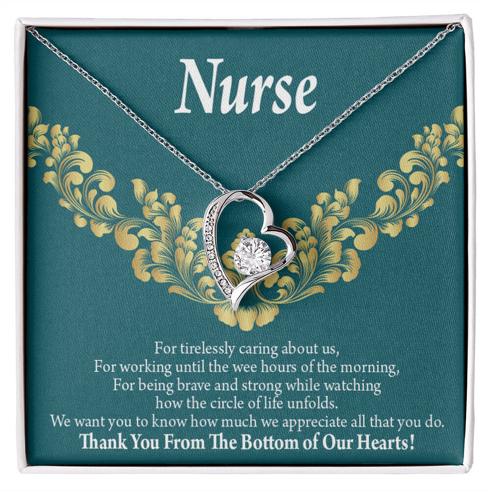 Thank You Medical Hero Healthcare Medical Worker Nurse Appreciation Gift Forever Necklace w Message Card-Express Your Love Gifts