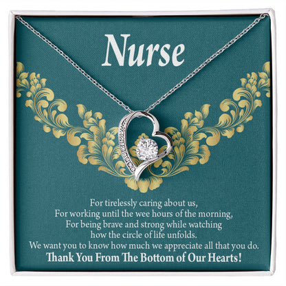 Thank You Medical Hero Healthcare Medical Worker Nurse Appreciation Gift Forever Necklace w Message Card-Express Your Love Gifts
